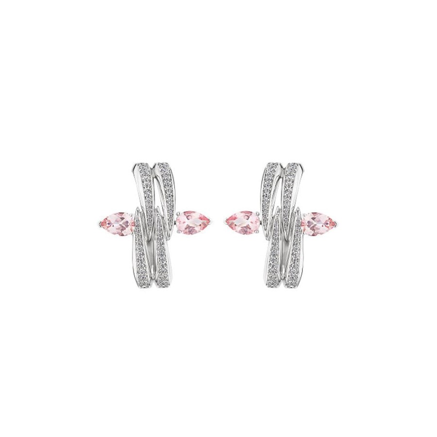 Earring Hueb | 18 Karat Amazonia (Cocar) White Gold Earring With Vs-Gh Diamonds And P