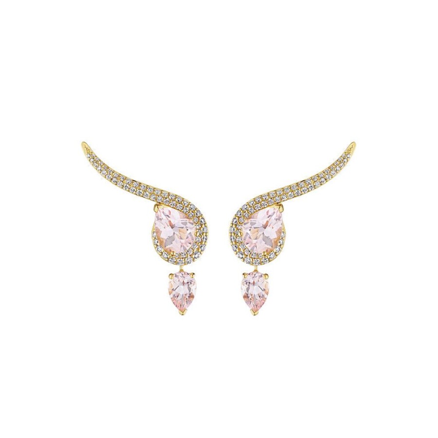 Earring Hueb | 18 Karat Amazonia (Cocar) Yellow Gold Earring With Vs-Gh Diamonds And