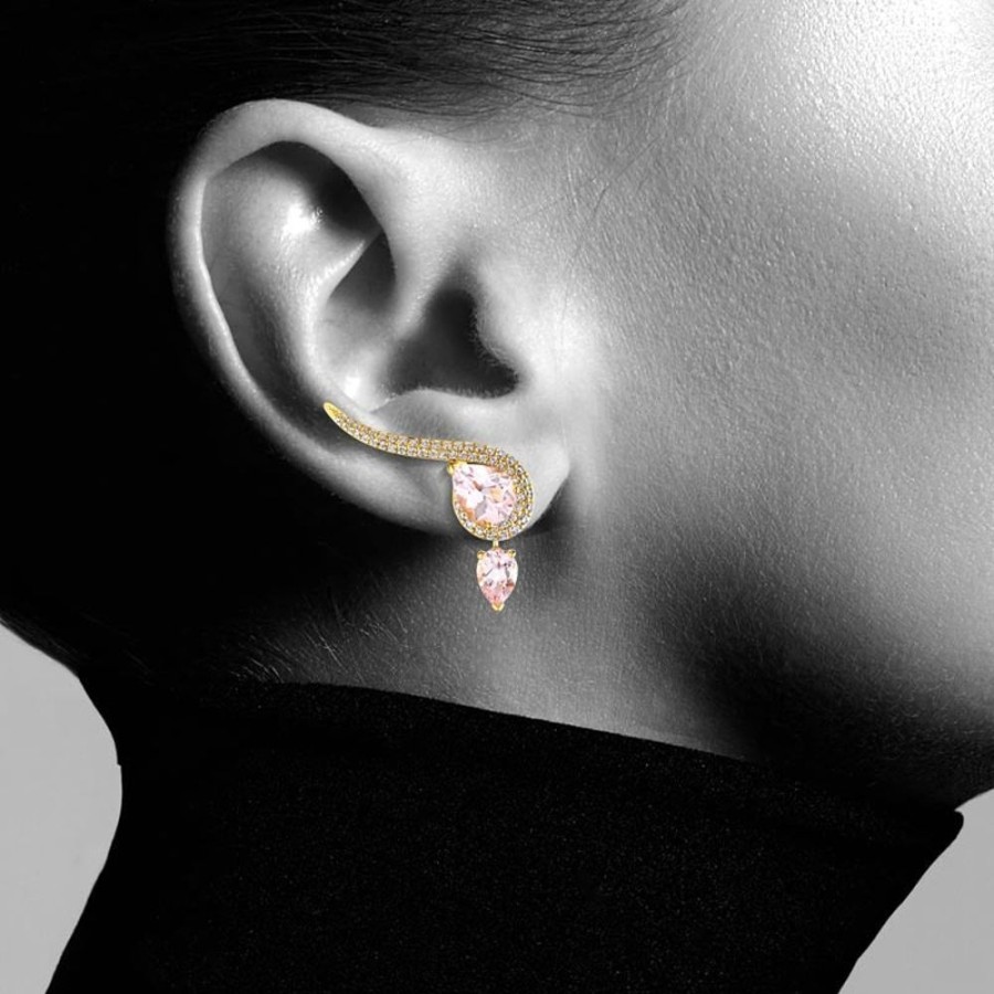 Earring Hueb | 18 Karat Amazonia (Cocar) Yellow Gold Earring With Vs-Gh Diamonds And