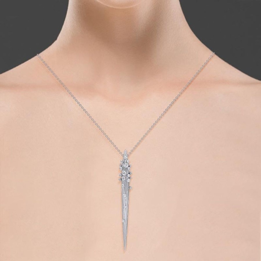 Necklace/Pendant Hueb | 18 Karat Bahia White Gold Necklace With Vs-Gh Diamonds