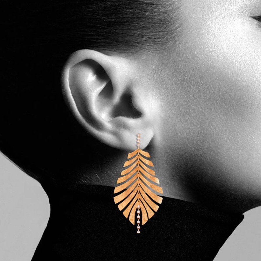 Earring Hueb | 18 Karat Bahia Pink Gold Earring With Vs-Gh Diamonds