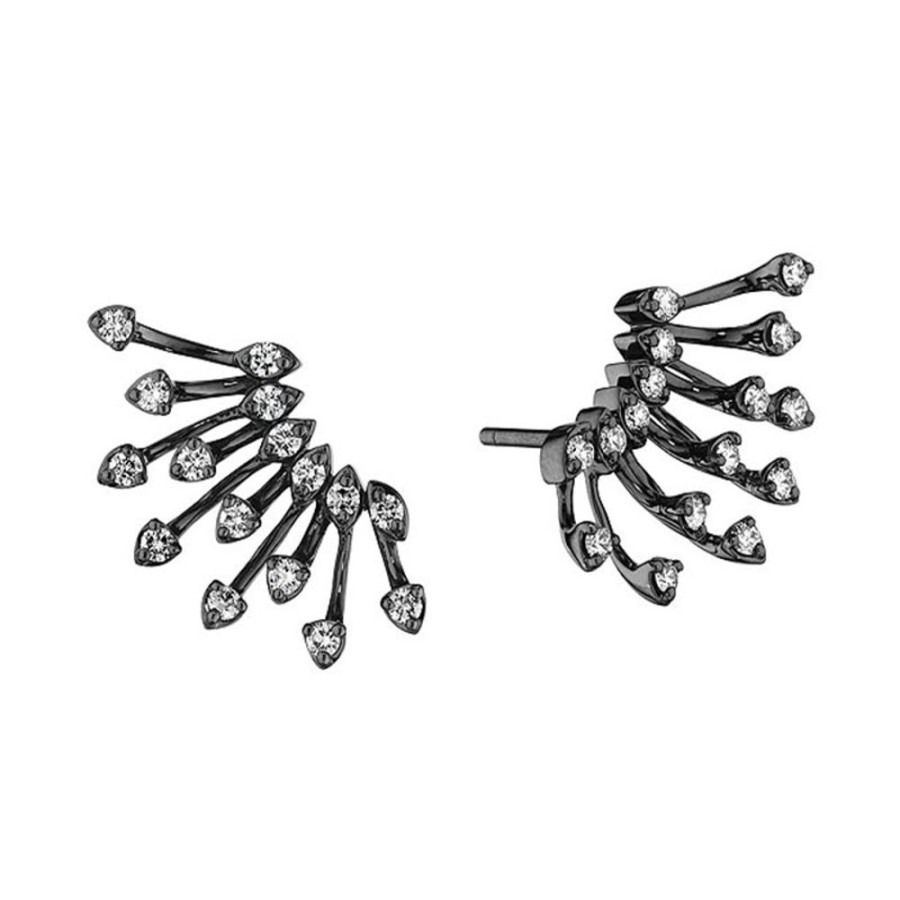 Earring Hueb | 18 Karat Luminus White Gold And Black Rhodium Earring With Vs-Gh Diamo