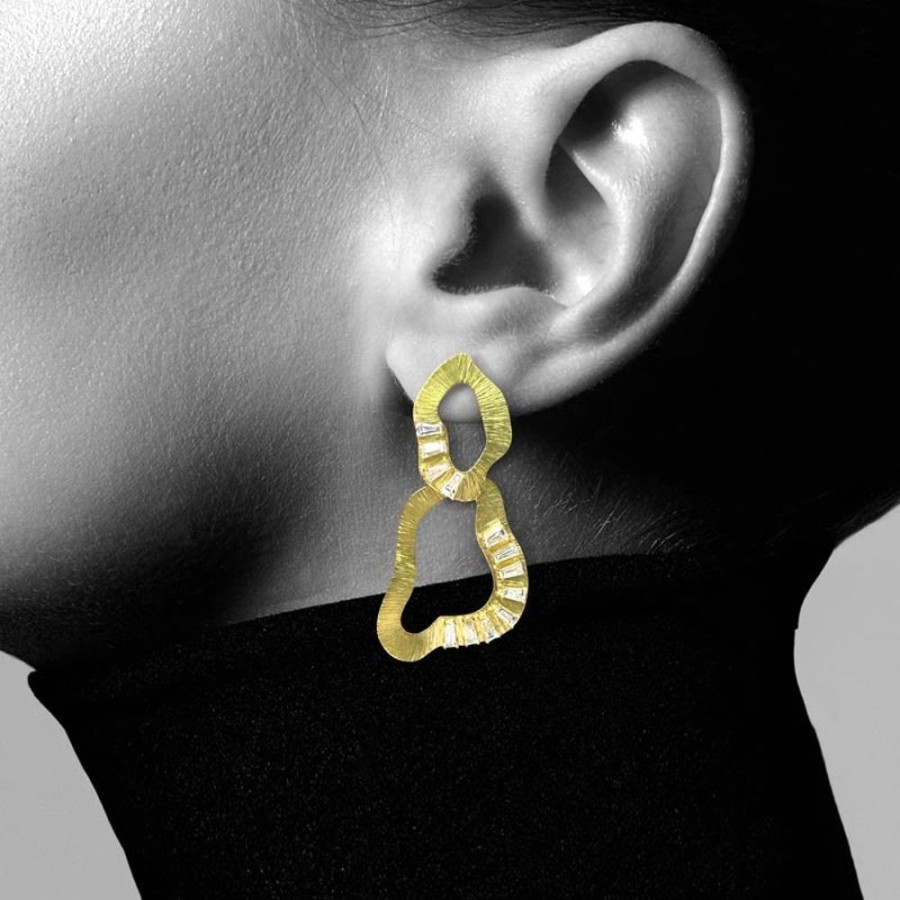 Earring Hueb | 18 Karat Bahia Yellow Gold Earring With Vs-Gh Diamonds