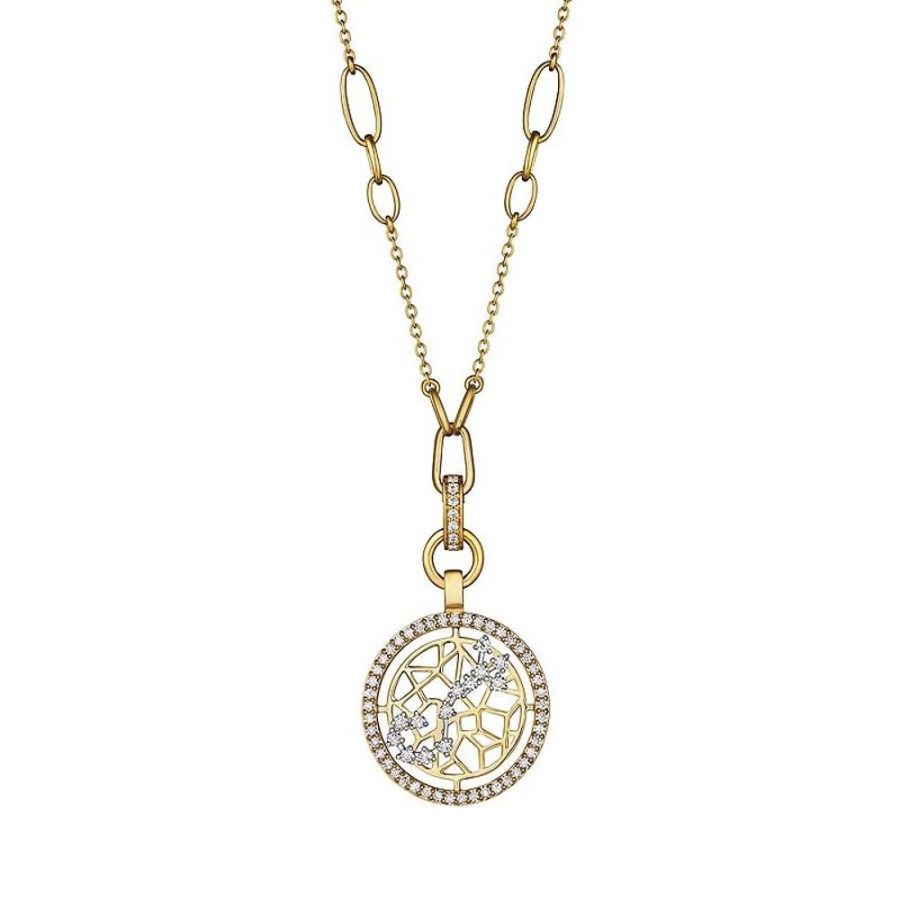 Necklace/Pendant Hueb | 18 Karat Estelar Yellow And White Gold Scorpio Necklace With Vs-Gh Di