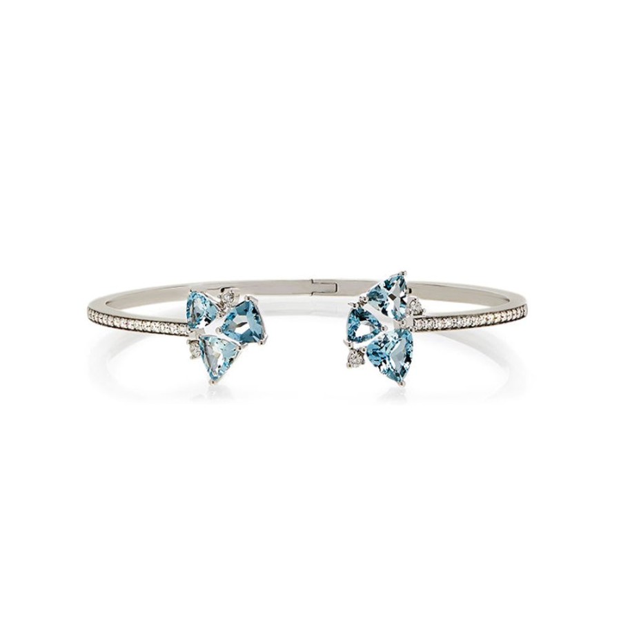 Bracelet/Bangle Hueb | 18 Karat Mirage White Gold Bracelet/Bangle With Vs-Gh Diamonds And Blu