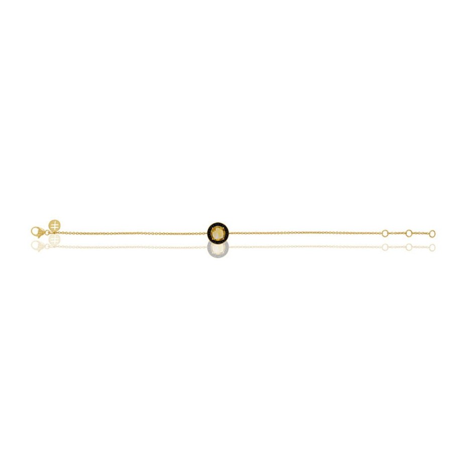 Bracelet/Bangle Hueb | 18 Karat Bestow Yellow Gold Bracelet/Bangle With Black Spinel And Yell