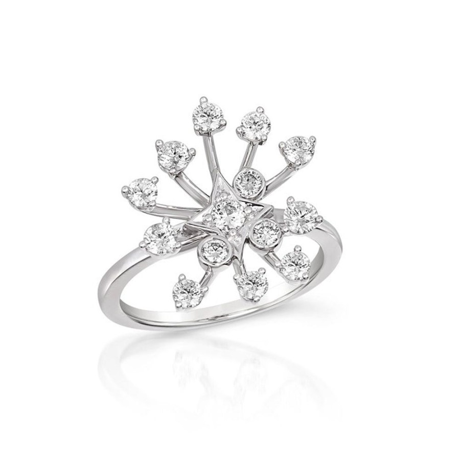 Ring Hueb | 18 Karat Luminus White Gold Ring With Vs-Gh Diamonds