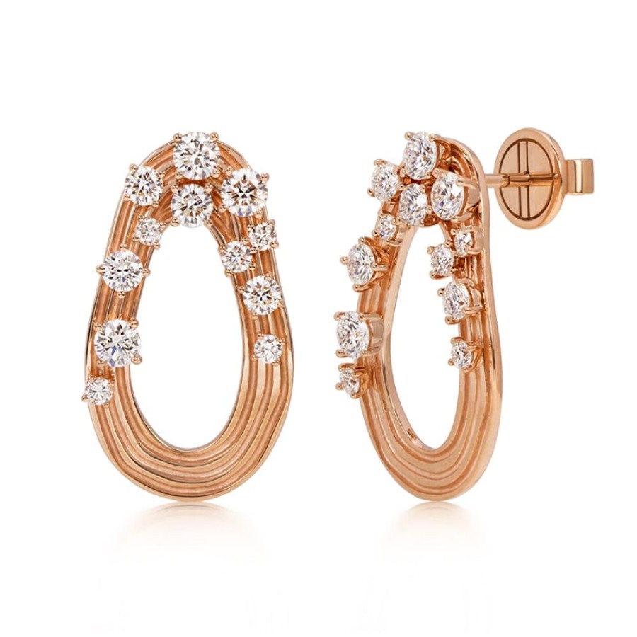 Earring Hueb | 18 Karat Bahia Pink Gold Earring With Vs-Gh Diamonds