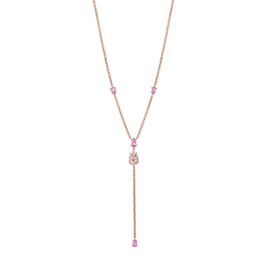 Necklace/Pendant Hueb | 18 Karat Spectrum Pink Gold Necklace With Pink Sapphire And Pink Morga