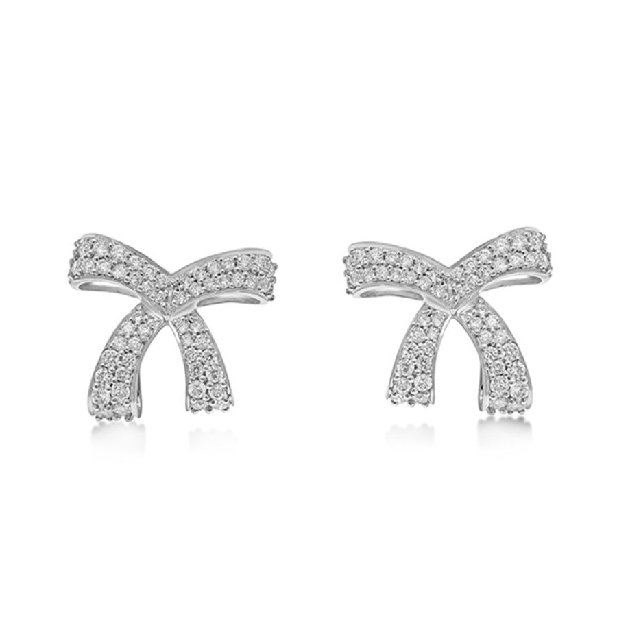 Earring Hueb | 18 Karat Romance White Gold Earring With Vs-Gh Diamonds