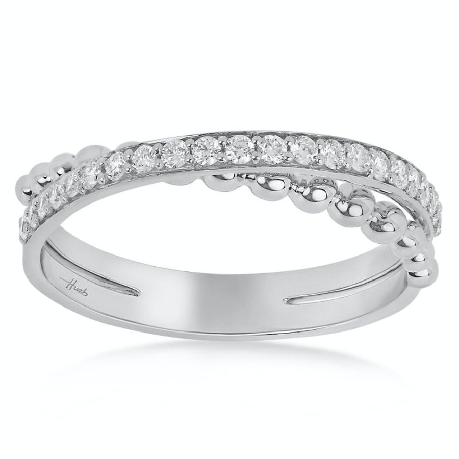 Ring Hueb | 18 Karat Bubbles White Gold Ring With Vs-Gh Diamonds