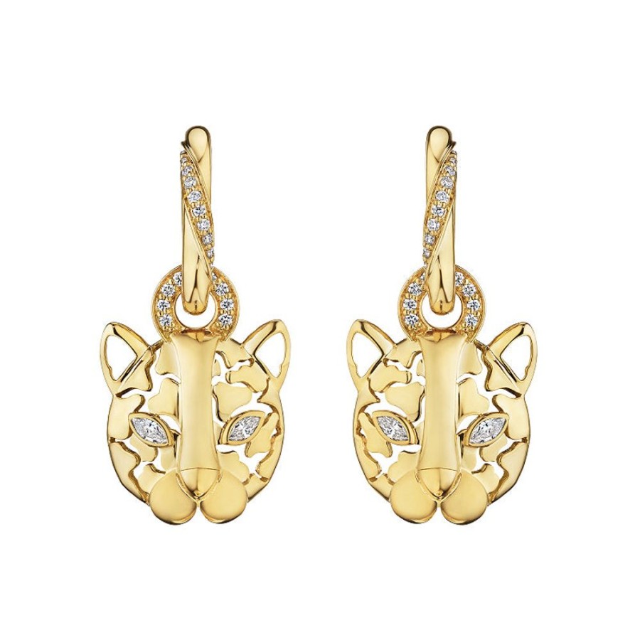 Earring Hueb | 18 Karat Onsa Yellow Gold Earring With Vs-Gh Diamonds