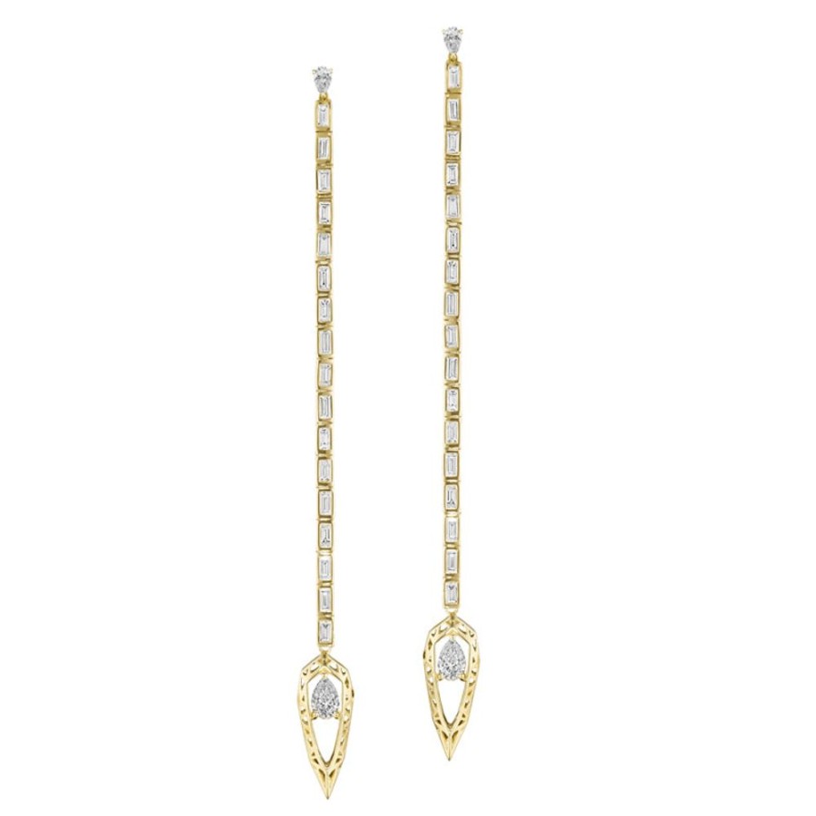 Earring Hueb | 18 Karat Estelar Yellow Gold Earring With Vs-Gh Diamonds