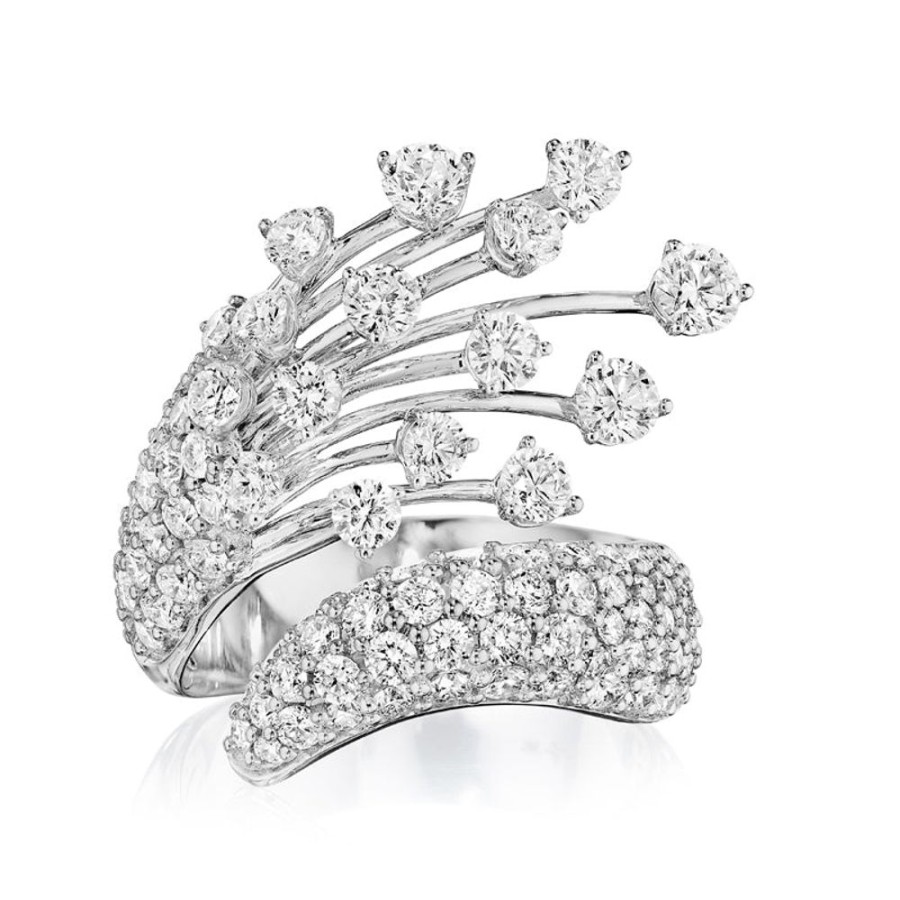 Ring Hueb | 18 Karat Luminus White Gold Ring With Vs-Gh Diamonds