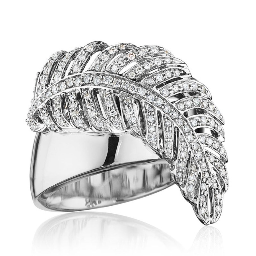 Ring Hueb | 18 Karat Apus White Gold Ring With Vs-Gh Diamonds