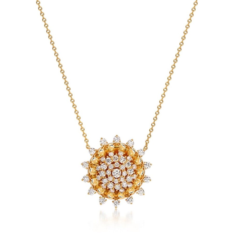 Necklace/Pendant Hueb | 18 Karat Tribal Yellow Gold Necklace With Vs-Gh Diamonds