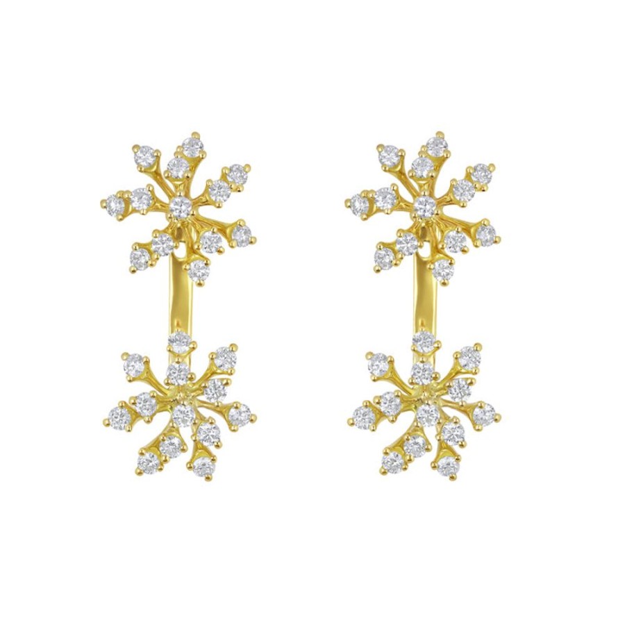 Earring Hueb | 18 Karat Luminus Yellow Gold Earring With Vs-Gh Diamonds