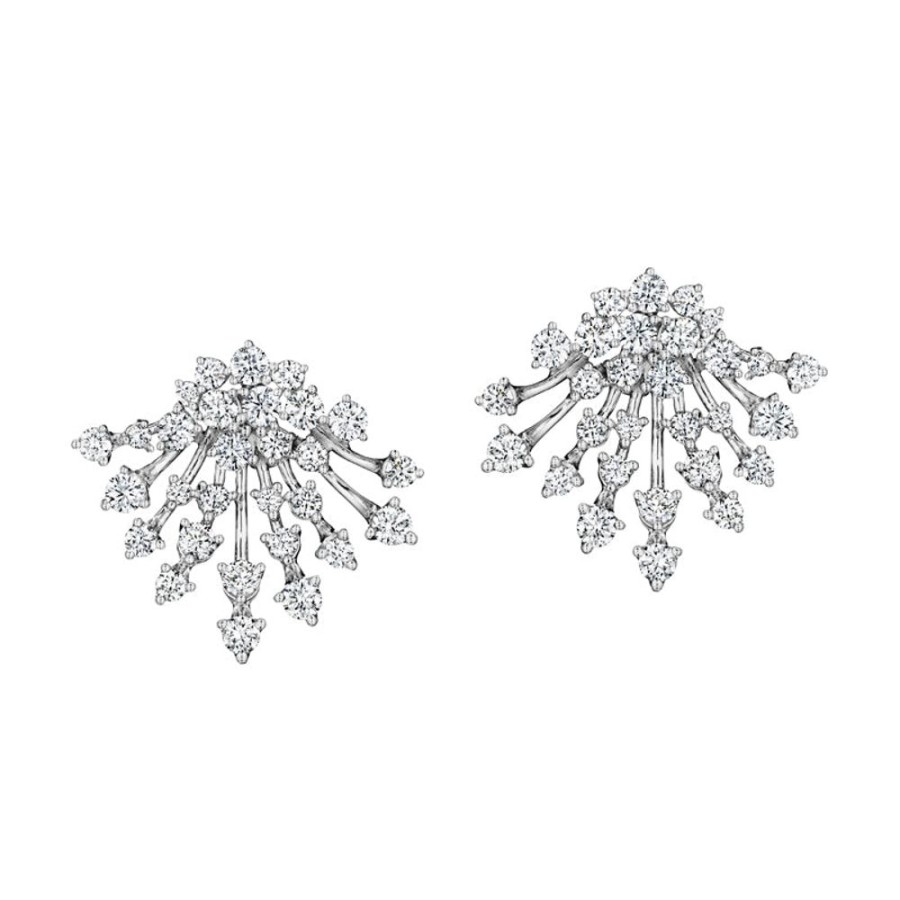 Earring Hueb | 18 Karat Luminus White Gold Earring With Vs-Gh Diamonds