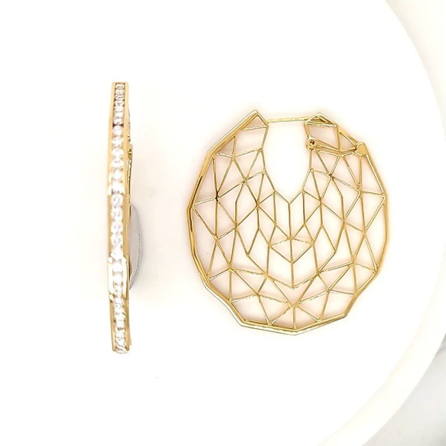 Earring Hueb | 18 Karat Estelar Yellow Gold Earring With Vs-Gh Diamonds