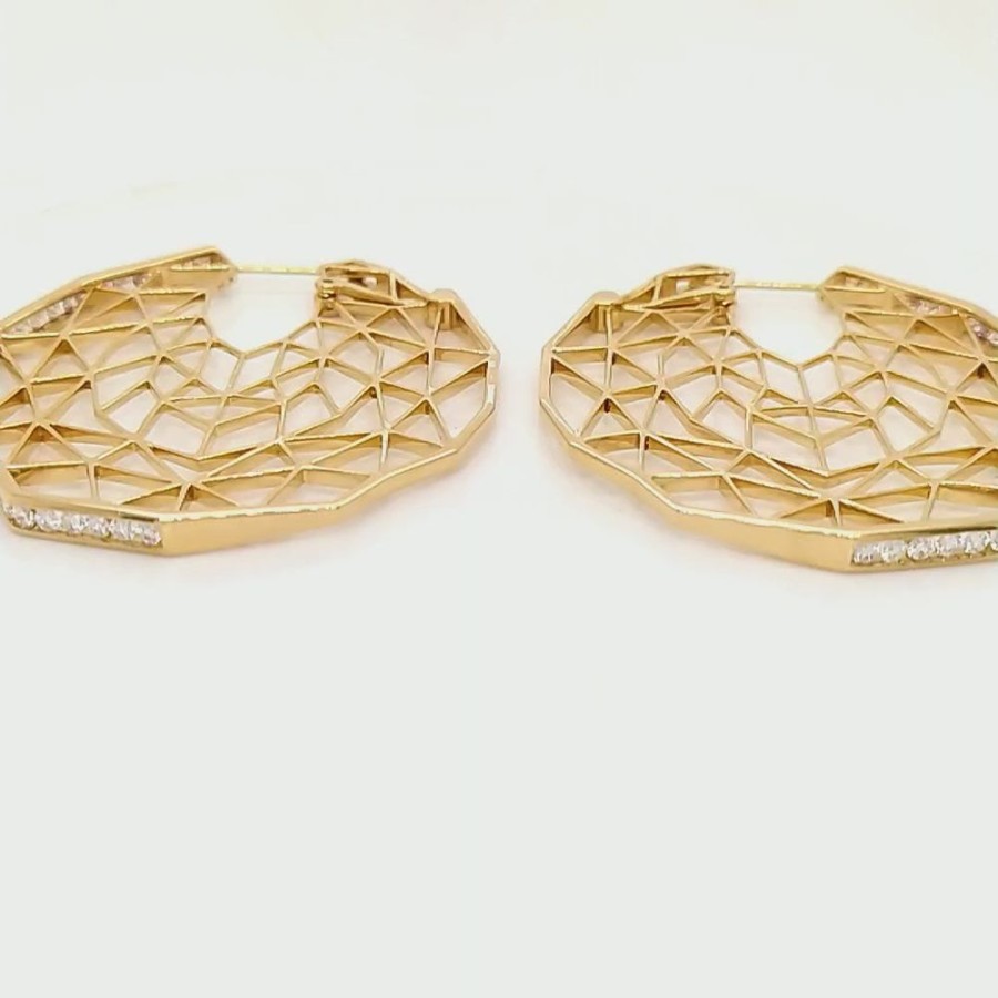 Earring Hueb | 18 Karat Estelar Yellow Gold Earring With Vs-Gh Diamonds