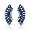 Earring Hueb | 18 Karat Mirage White Gold Earring With Vs-Gh Diamonds And Blue Sapphi