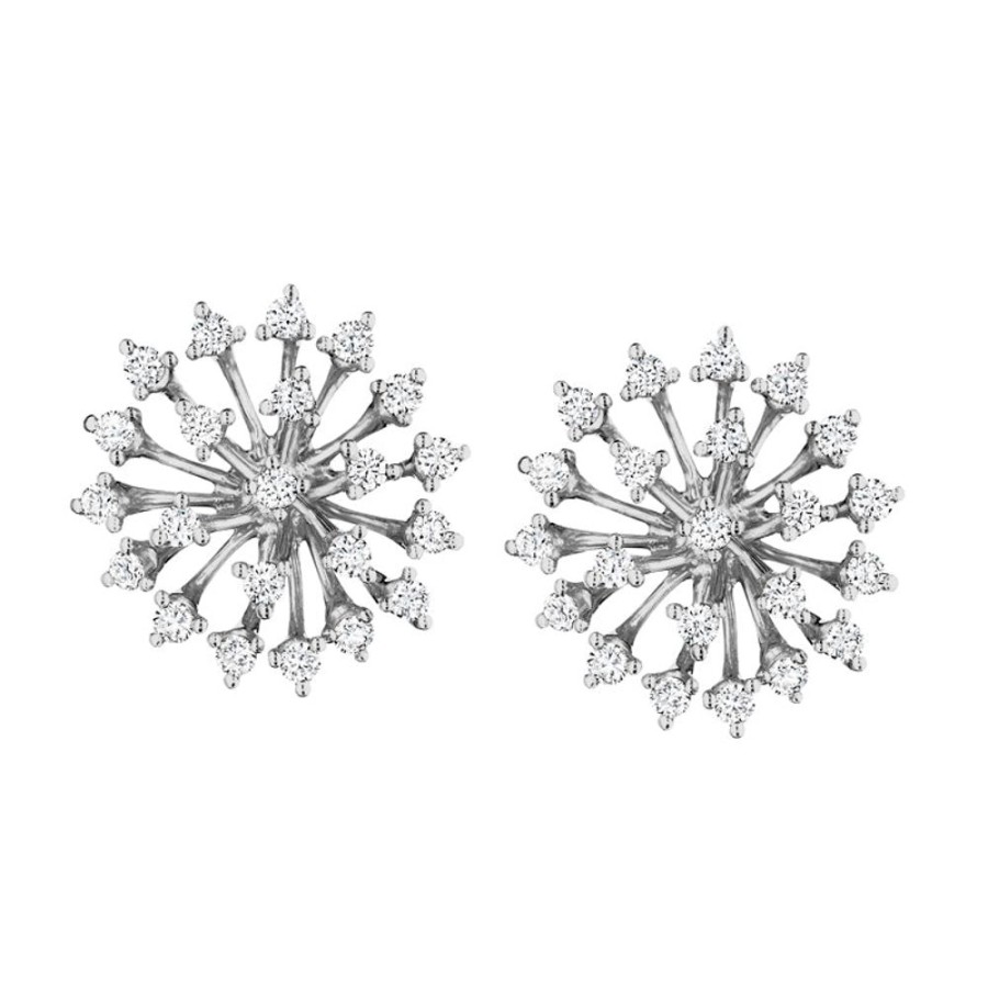 Earring Hueb | 18 Karat Luminus White Gold Earring With Vs-Gh Diamonds