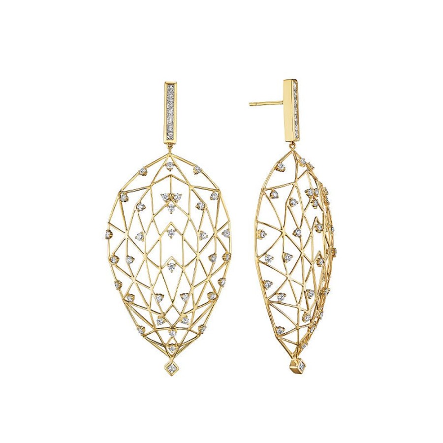 Earring Hueb | 18 Karat Estelar Yellow Gold Earring With Vs-Gh Diamonds