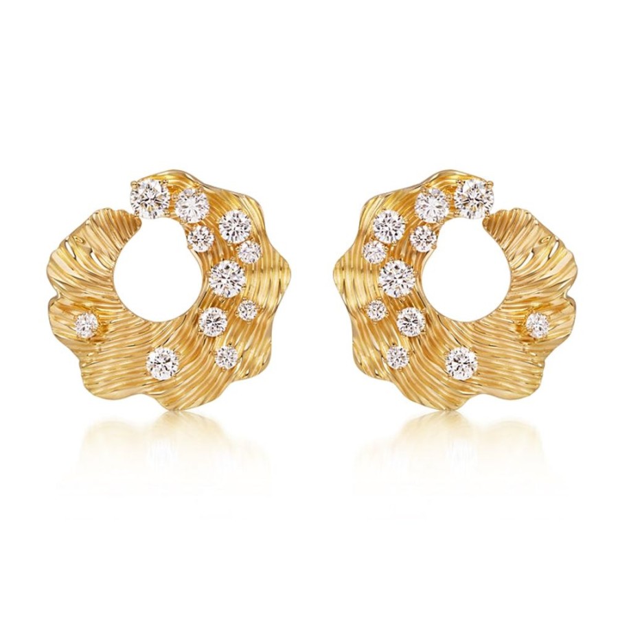 Earring Hueb | 18 Karat Bahia Yellow Gold Earring With Vs-Gh Diamonds