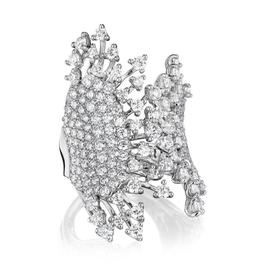 Ring Hueb | 18 Karat Luminus White Gold Ring With Vs-Gh Diamonds